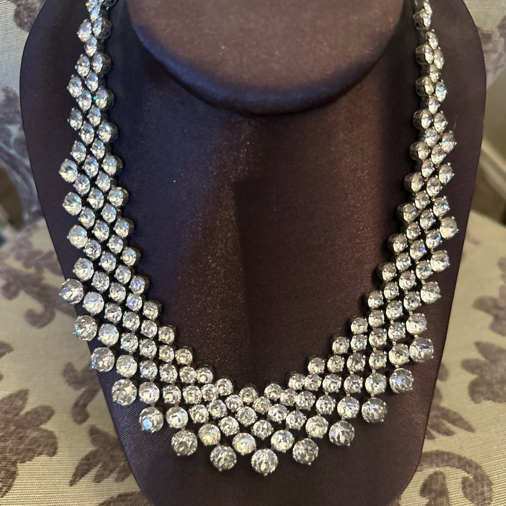 Trifari Silver Crystal Necklace